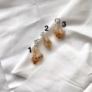 Rough Citrine Crystal Stone Pendant Necklace